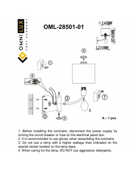 Светильник настенный (Бра)OmniluxOML-28501-01-foto10