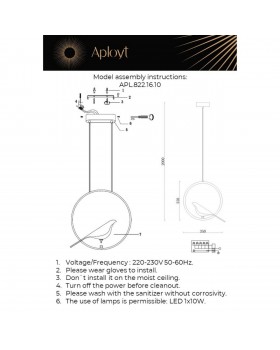 Светильник подвеснойAploytAPL.822.16.10-foto20