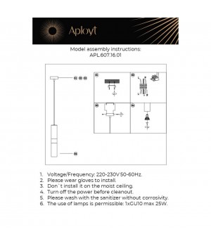 Светильник подвеснойAploytAPL.607.16.01-foto10