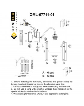 Светильник настенный (Бра) Omnilux OML-67711-01-foto9