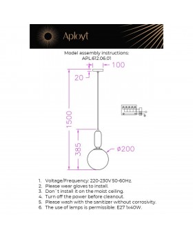 Светильник подвеснойAploytAPL.612.06.01-foto12