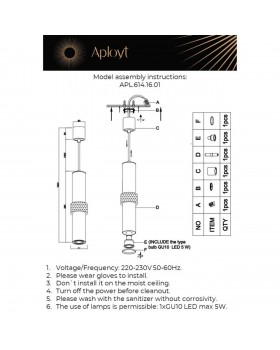 Светильник подвеснойAploytAPL.614.16.01-foto10