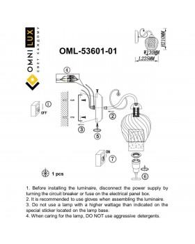Светильник настенный (Бра)OmniluxOML-53601-01-foto3
