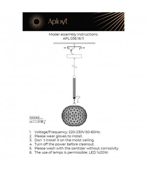 Светильник подвеснойAploytAPL.036.16.11-foto12
