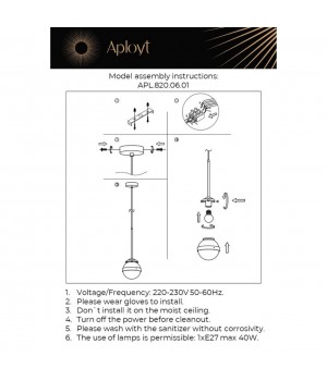 Светильник подвеснойAploytAPL.820.06.01-foto12