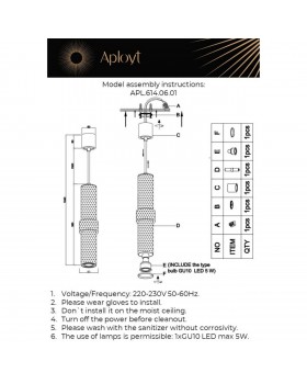 Светильник подвеснойAploytAPL.614.06.01-foto10