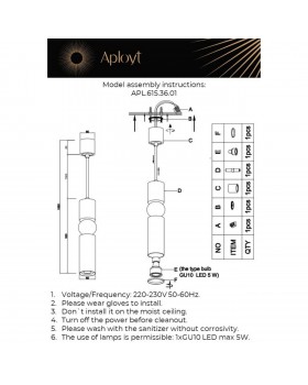 Светильник подвеснойAploytAPL.615.36.01-foto9