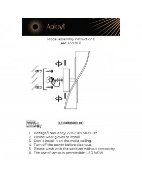 Светильник настенный (Бра) Aployt APL.659.01.11-foto2