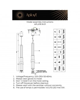 Светильник подвеснойAploytAPL.616.16.01-foto11