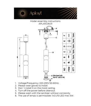 Светильник подвеснойAploytAPL.615.06.01-foto10