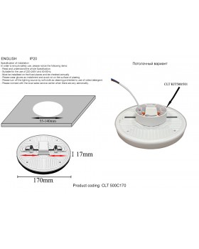 Светильник встраиваемый Crystal Lux CLT 500C170 WH 3000K-foto3