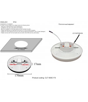 Светильник встраиваемый Crystal Lux CLT 500C170 WH 3000K-foto3