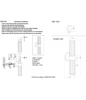Бра Crystal Lux SANCHO AP2 BRASS-foto6