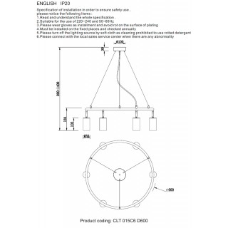 Светильник подвесной Crystal Lux CLT 015C6 D600 BL-foto3