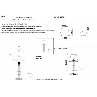 Настольная лампа Crystal Lux ARMANDO LG1 CHROME-foto3