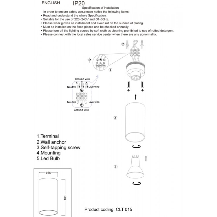 Светильник потолочный Crystal Lux CLT 015C GO