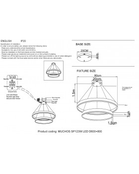 Люстра Crystal Lux MUCHOS SP123W LED D600+800 GOLD-foto4