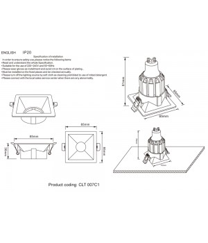 Светильник встраиваемый Crystal Lux CLT 007C1 BL-foto3