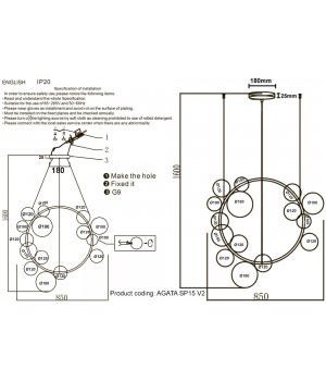 Люстра Crystal Lux AGATA SP15 V2 GOLD/TRANSPARENTE-foto5