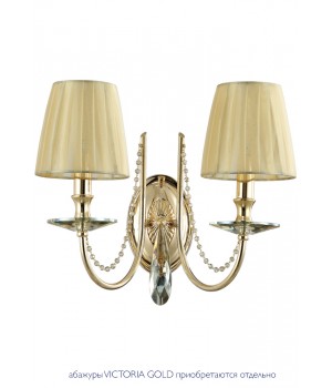 Бра Crystal Lux VICTORIA AP2 GOLD/AMBER-foto5