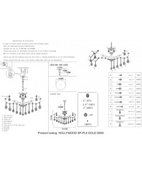 Люстра Crystal Lux HOLLYWOOD SP-PL8 GOLD D800-foto5