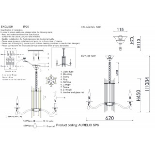 Люстра Crystal Lux AURELIO SP6 GOLD+CHROME/TRANSPARENT-foto5