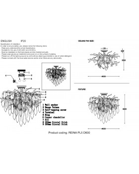 Люстра Crystal Lux REINA PL5 D600 SILVER PATINA-foto2