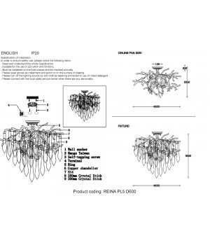 Люстра Crystal Lux REINA PL5 D600 SILVER PATINA-foto2
