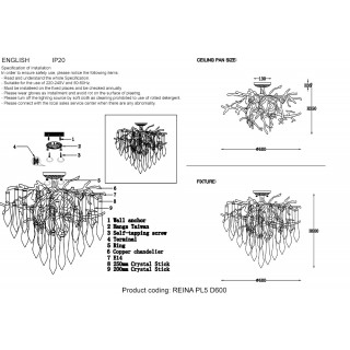 Люстра Crystal Lux REINA PL5 D600 SILVER PATINA-foto2