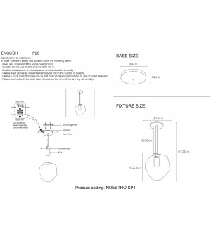 Светильник подвесной Crystal Lux NUESTRO SP1 CHROME/BROWN-foto2