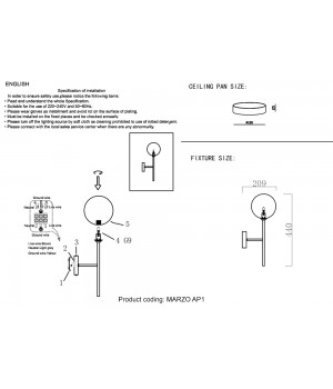 Бра Crystal Lux MARZO AP1 BRONZE/TRANSPARENTE-foto5
