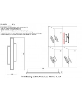 Бра Crystal Lux SOBRE AP35W LED H600 V2 BLACK-foto7