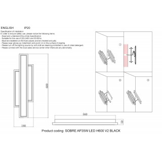Бра Crystal Lux SOBRE AP35W LED H600 V2 BLACK-foto7