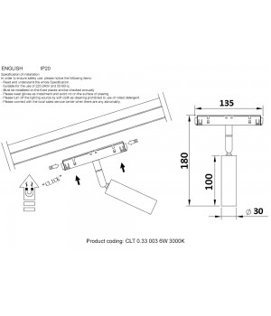 Светильник трековый магнитный Crystal Lux CLT 0.33 003 6W BL 3000K-foto4