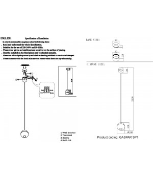 Светильник подвесной Crystal Lux GASPAR SP1 WHITE-foto5