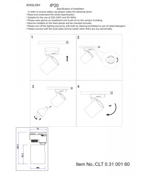 Cветильник трековый однофазный Crystal Lux CLT 0.31 001 60 WH-foto2