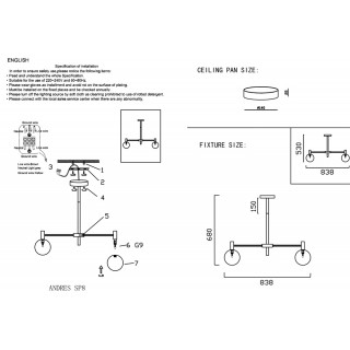 Люстра Crystal Lux ANDRES SP8 BRONZE/TRANSPARENTE-foto5