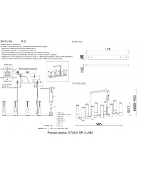 Люстра Crystal Lux OTONO SP10 L980 BLACK CHROMIUM/TRANSPARENTE-foto3