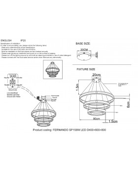 Люстра Crystal Lux FERNANDO SP158W LED D400+600+800 COFFEE/BLACK-foto3