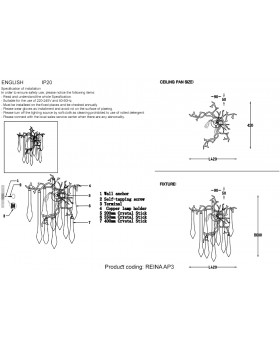 Бра Crystal Lux REINA AP3 SILVER PATINA-foto2