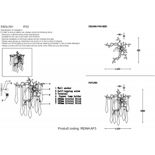Бра Crystal Lux REINA AP3 SILVER PATINA-foto2