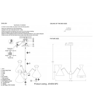 Люстра Crystal Lux JOVEN SP3 GOLD/BLACK-foto5