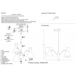 Люстра Crystal Lux JOVEN SP3 GOLD/BLACK-foto5