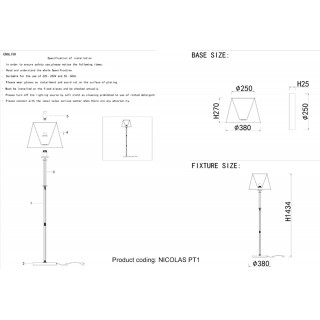 Торшер Crystal Lux NICOLAS PT1 GOLD/WHITE-foto5
