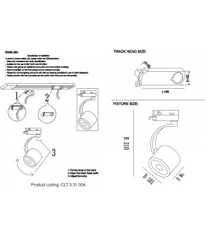 Cветильник трековый однофазный Crystal Lux CLT 0.31 004 BL-foto2