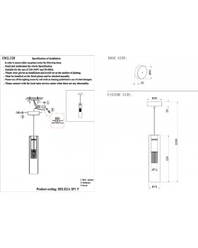 Светильник подвесной Crystal Lux BELEZA SP1 F CHROME-foto4