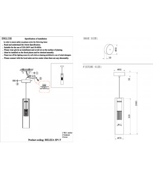 Светильник подвесной Crystal Lux BELEZA SP1 F CHROME-foto4