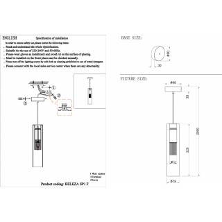 Светильник подвесной Crystal Lux BELEZA SP1 F CHROME-foto4