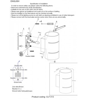 Бра Crystal Lux CLT 013 BL-foto2