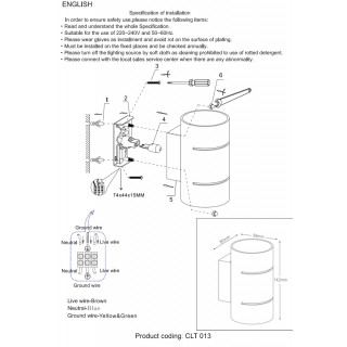 Бра Crystal Lux CLT 013 BL-foto2